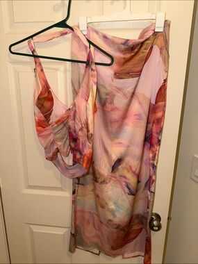 Women’s Pink Floral Print Slip Dress